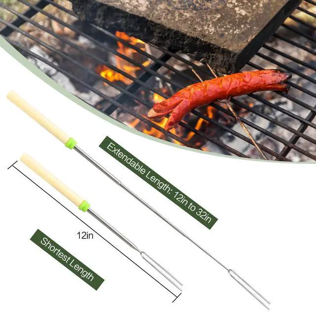 Alt view image 7 of 7 - 5 Pack Marshmallow Roasting Sticks, 32-Inch Long Extendable Forks
