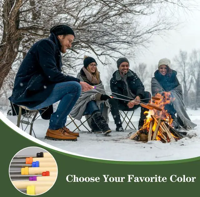 Alt view image 2 of 7 - 5 Pack Marshmallow Roasting Sticks, 32-Inch Long Extendable Forks