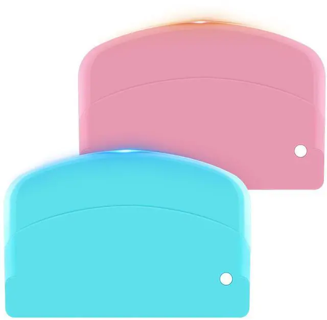 Main image of Bowl Scraper Dough Scraper 2-Pack, Flexible Plastic Kitchen Pastry Cutting Tool, Bread Dough Baking Cake Fondant Icing Food Scraper