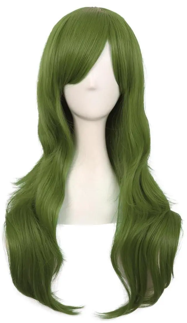 Main image of MapofBeauty 71.12cm Long Curly Wig for Costume Cosplay, Olive Green