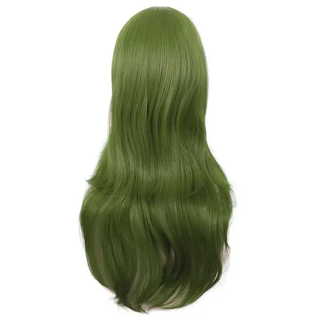 Alt view image 4 of 5 - MapofBeauty 71.12cm Long Curly Wig for Costume Cosplay, Olive Green