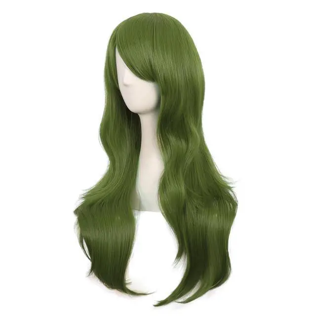 Alt view image 5 of 5 - MapofBeauty 71.12cm Long Curly Wig for Costume Cosplay, Olive Green