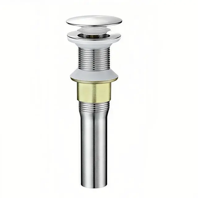 Main image of Pop-Up Sink Drain for Non-Overflow Basin, Stainless Steel, Hair Catcher, 7.1Inch, Brushed Nickel (No Hole)