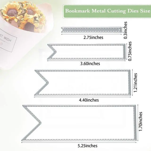 Alt view image 5 of 6 - WILLBOND 2 Pieces Banner Die Metal Cutting Card Making Classic Style
