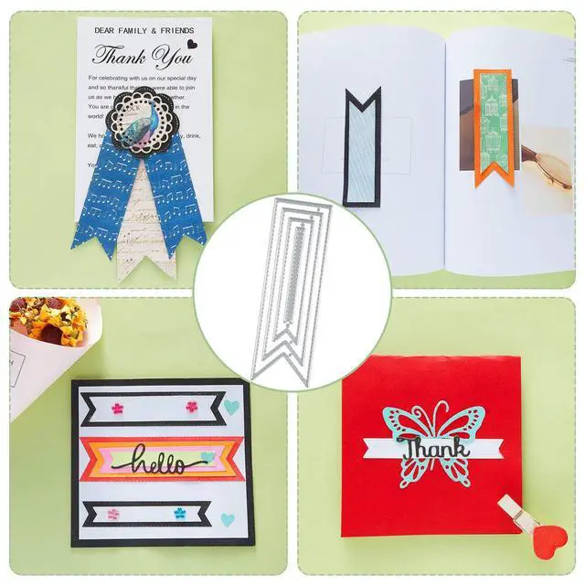 Alt view image 4 of 6 - WILLBOND 2 Pieces Banner Die Metal Cutting Card Making Classic Style