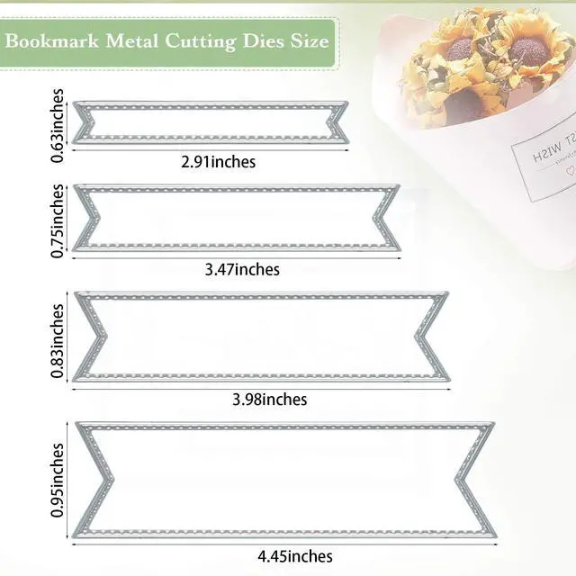 Alt view image 6 of 6 - WILLBOND 2 Pieces Banner Die Metal Cutting Card Making Classic Style
