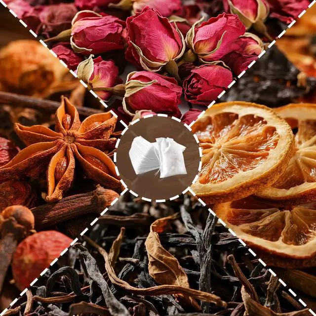 Alt view image 4 of 6 - 200 Count Disposable Tea Filter Bags with Drawstring, Natural Material, for Loose Leaf Tea, Spices, Herbs, 3.5 x 2.75 Inches