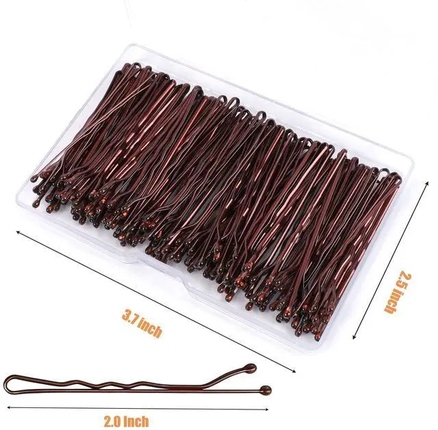 Alt view image 2 of 6 - 100-Piece Brown Hair Clips Set for Women, Girls, Kids, Premium Wavy with Storage Box, Suitable for All Hair Types (5.08cm)