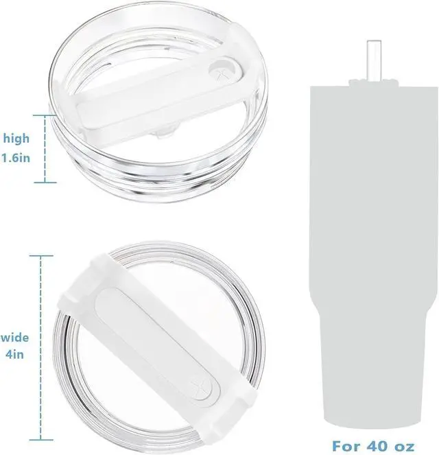 Alt view image 4 of 6 - 1 Piece Replacement Lid for Stanley 40oz Tumbler, Dust-Proof, Leak-Proof, Splash-Proof, Compatible with Stanley Tumbler and More, Black
