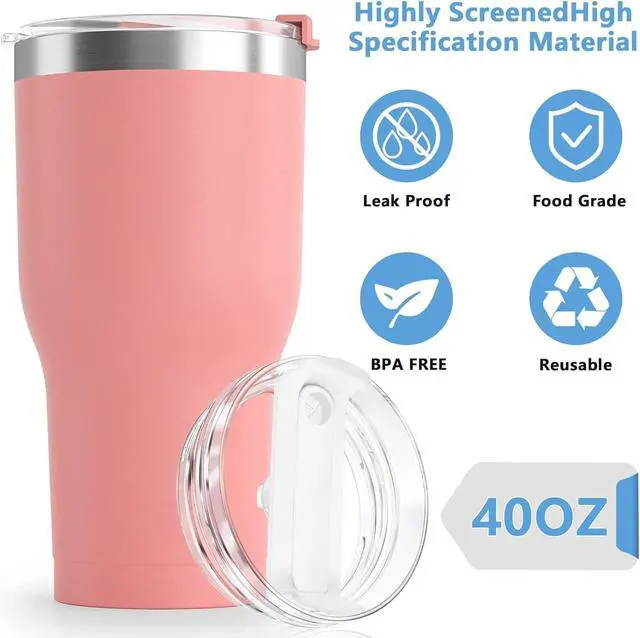 Alt view image 2 of 6 - 1 Piece Replacement Lid for Stanley 40oz Tumbler, Dust-Proof, Leak-Proof, Splash-Proof, Compatible with Stanley Tumbler and More, Black