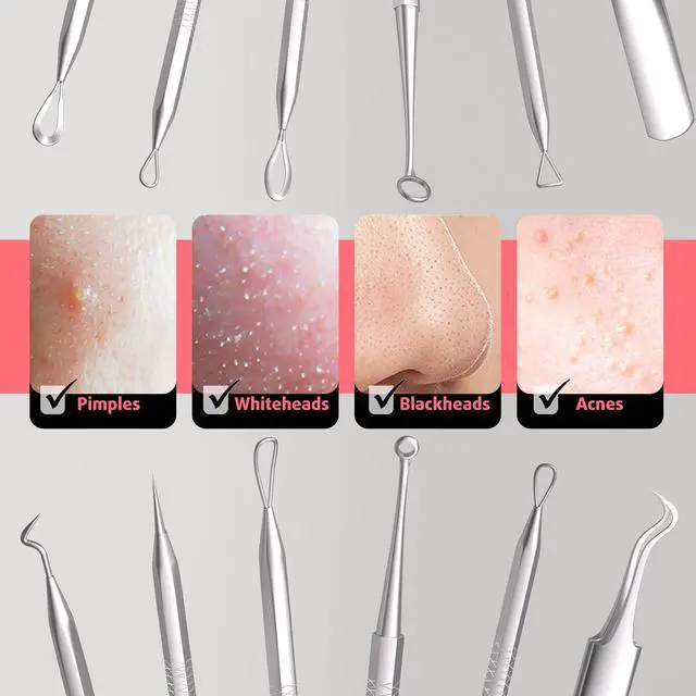 Alt view image 3 of 6 - Cbiumpro 6-Pack Blackhead Remover Tool, Pimple Popper Tool Kit