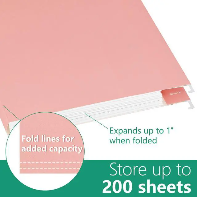 Alt view image 4 of 7 - Hanging File Folders, Letter Size, Assorted Pastel Colors, 6-Pack, 1/5 Cut Tabs, Heavy Duty, 2.54cm Expansion