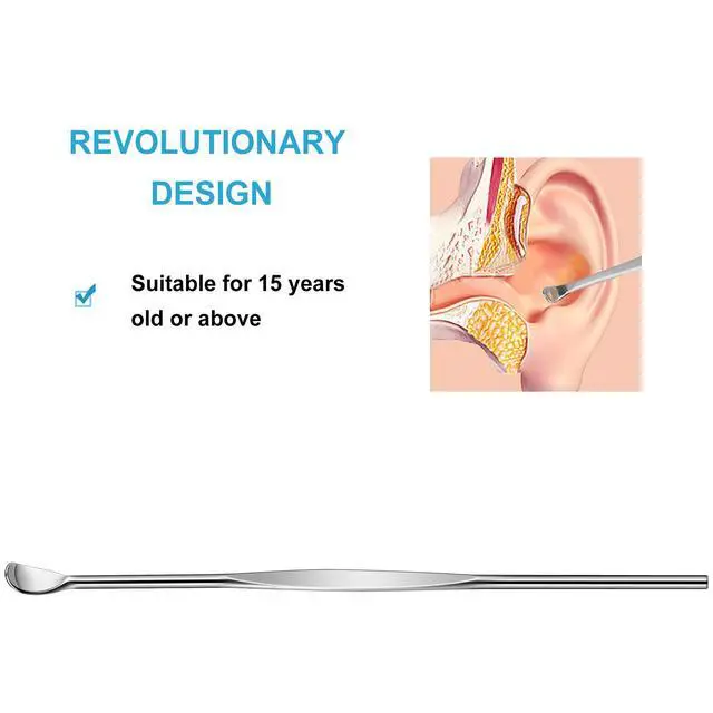 Alt view image 2 of 7 - 10Pcs Silver Metal Ear Cleaner Ear Pick Ear Spoon Earwax Curette Remover Tool Hanging Cleaning Tool for Ear Keychain Key Pendant, for Adults and Children