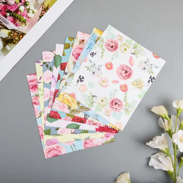 Alt view image 7 of 7 - 8-Pack Microfiber Cleaning Cloths 7x6 Inches, Multicolor Floral, for Eyeglasses, Camera Lens, Phone, Laptop, LCD TV Screen