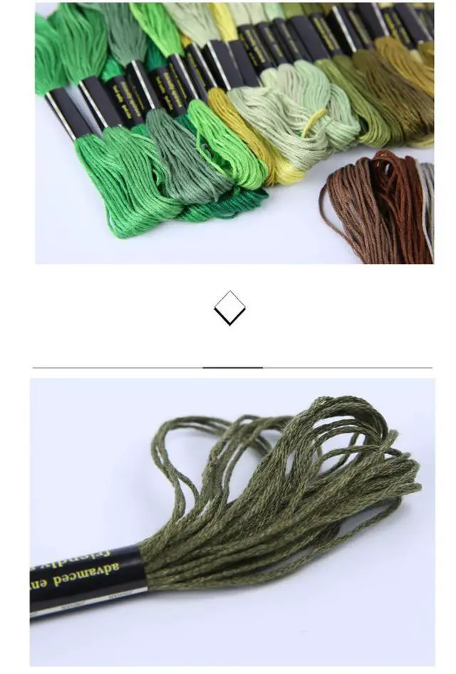 Alt view image 7 of 7 - 50 Skeins Rainbow Color Cotton Embroidery Floss Cross Stitch Friendship Bracelet String