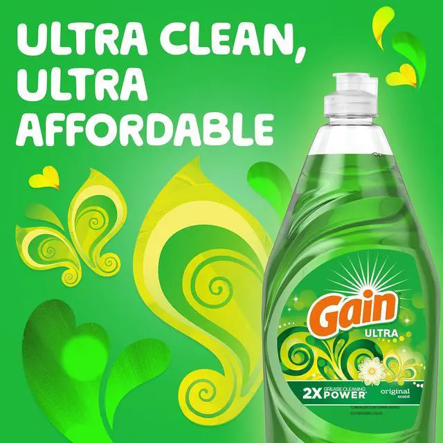 Alt view image 6 of 7 - Gain Ultra Liquid Dish Soap, Original Scent, Grease Removal, 38Fl Oz (Pack of 1)