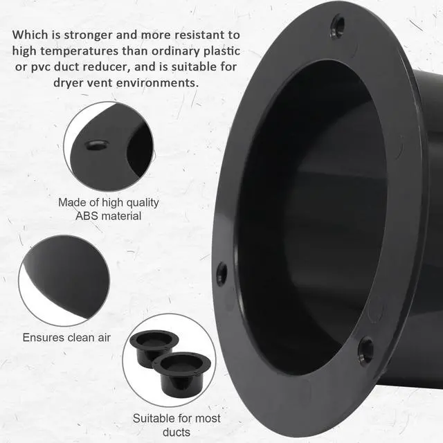 Alt view image 4 of 7 - 5-Inch Plastic Duct Connector Flange, Straight Pipe