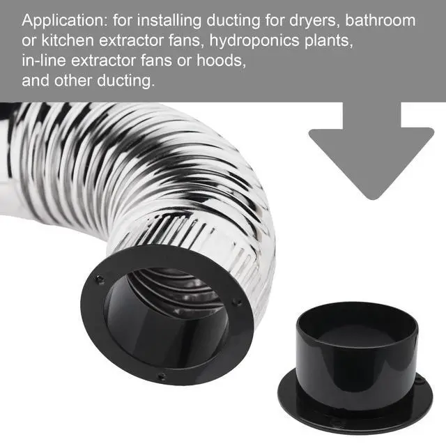 Alt view image 2 of 7 - 5-Inch Plastic Duct Connector Flange, Straight Pipe