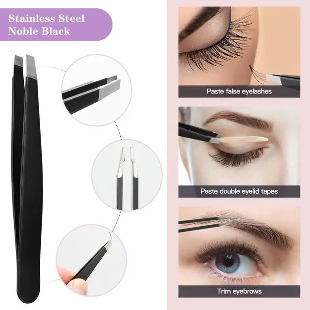 Alt view image 7 of 7 - 7 In 1 Brow Kit, Eyebrow Trimmer Set Including Brow Razors, Brush, Scissors, Tweezers, with Plastic Box for Women Men Eyelash Facial Grooming