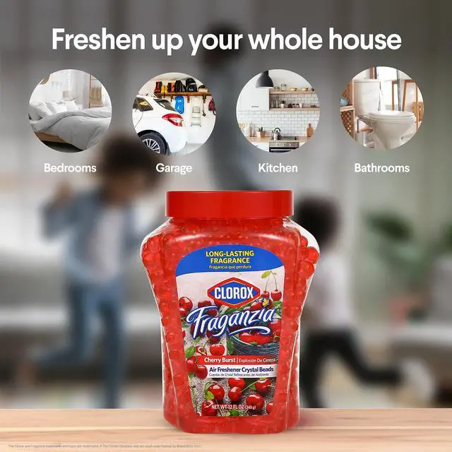 Alt view image 2 of 5 - Clorox Fraganzia Crystal Beads Air Freshener, Cherry Burst Scent, 12 Fl Oz