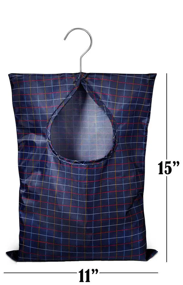 Alt view image 6 of 6 - Handy Laundry Clothespin Bag - 11"x15" - Holds 100 Medium Clothespins, Water-Repellent, Hook for Hanging, Extra-Large Opening