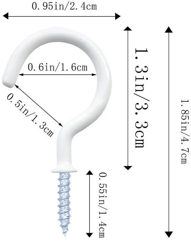 Alt view image 4 of 7 - Yuntop 12 Pack Vinyl Coated Ceiling Hooks, Screw-in Mug Hooks