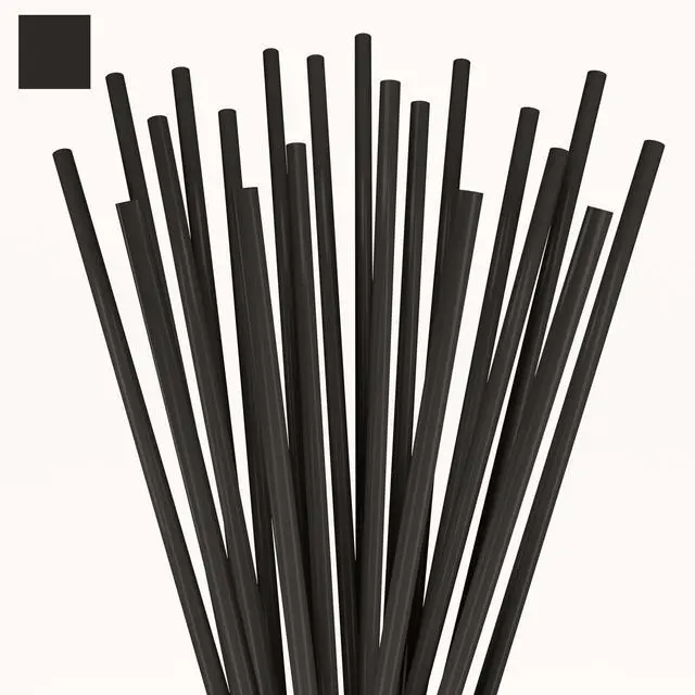 Alt view image 3 of 5 - 5 Inch Slim Plastic Coffee Stirrers and Cocktail Straws, Black, 1,000 Count