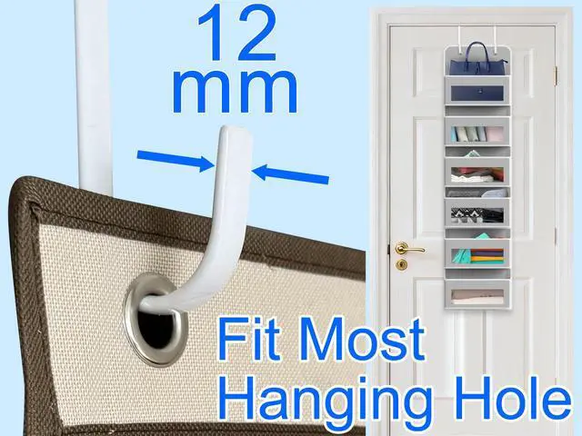Alt view image 3 of 6 - Mars-Rock Single Over Door Steel Hooks 2 Pack, Fit 1-3/8" Door, 5.5" White