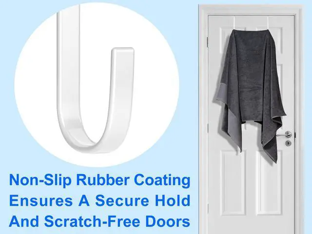 Alt view image 5 of 6 - Mars-Rock Single Over Door Steel Hooks 2 Pack, Fit 1-3/8" Door, 5.5" White