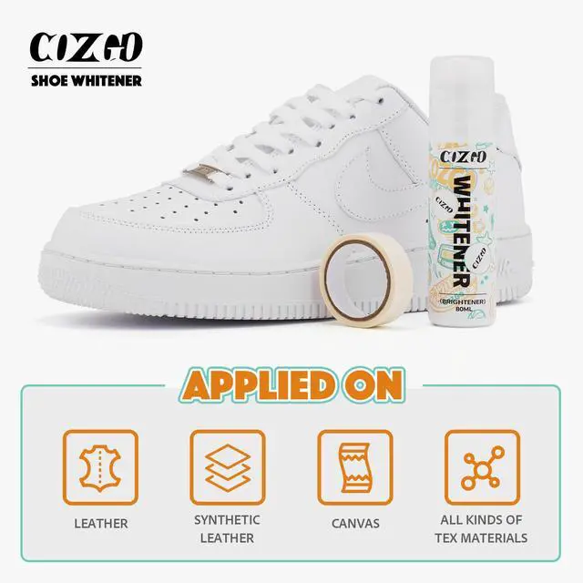 Alt view image 2 of 6 - COZGO White Shoe Polish and Scuff Cover Whitener for Sneakers, Leather, Canvas, Mesh, Tennis, PU, Fabric, Foam, Rubber