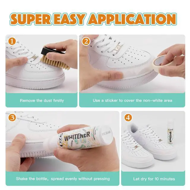 Alt view image 6 of 6 - COZGO White Shoe Polish and Scuff Cover Whitener for Sneakers, Leather, Canvas, Mesh, Tennis, PU, Fabric, Foam, Rubber
