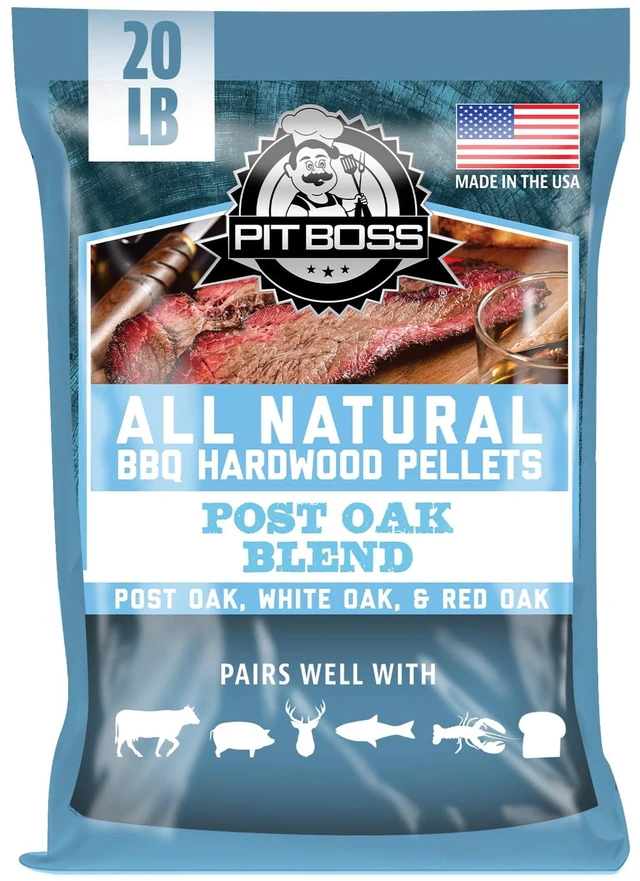 Main image of Pit Boss 100% All Natural Hardwood Post Oak Blend BBQ Grilling Pellets, 20 Pound Bag
