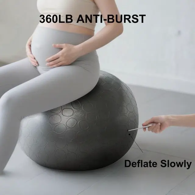 Alt view image 2 of 7 - Athletic Works 75 cm Anti-Burst Exercise Yoga Ball with Foot Pump