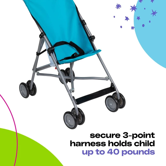 Alt view image 2 of 5 - Cosco Kids Comfort Height Umbrella Stroller for Toddler, Unisex, Freshwater Turquoise