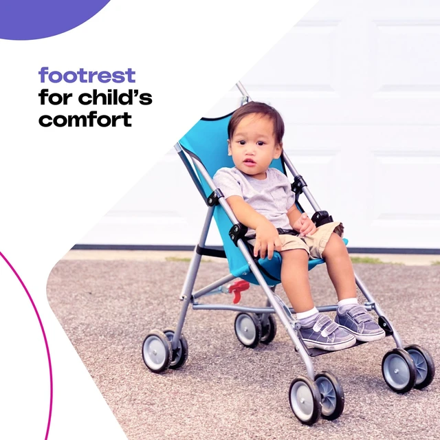 Alt view image 4 of 5 - Cosco Kids Comfort Height Umbrella Stroller for Toddler, Unisex, Freshwater Turquoise