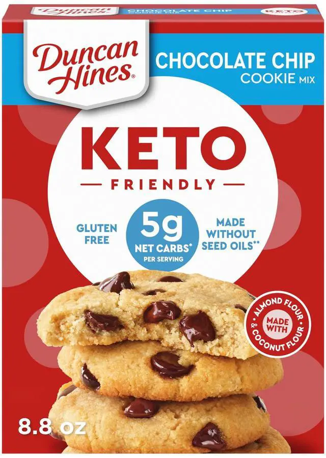 Main image of Duncan Hines Keto-Friendly Chocolate Chip Cookie Mix, 8.8 oz.