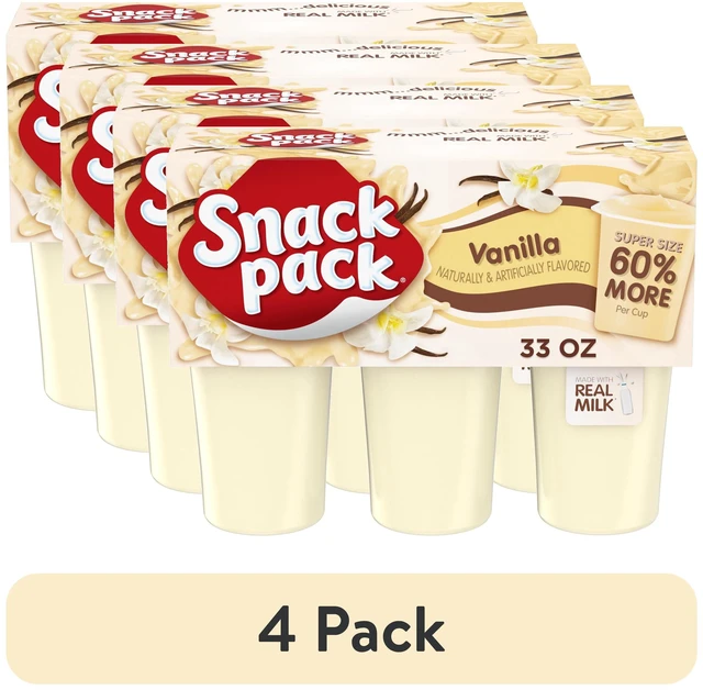 Main image of Snack Pack Super Size Vanilla Pudding, 4 Pack, 6 Count, 5.5 oz Pudding Cups, Lunchbox Snacks