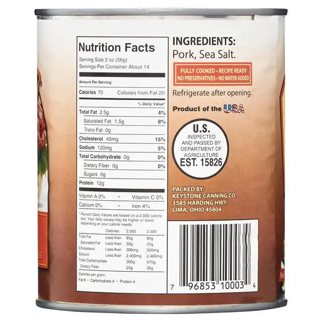 Alt view image 7 of 7 - Keystone All Natural Pork, 28 oz Can (2 Pack)