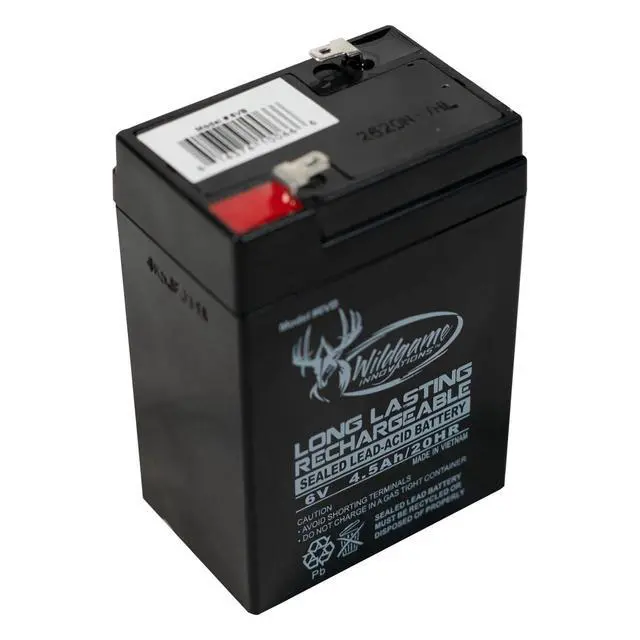 Alt view image 5 of 6 - WILDGAME INNOVATIONS 6V Edrenaline Rechargeable Battery for Game Feeders, Outdoor Long-Lasting Sealed Lead-Acid Tab Style Rechargeable Battery