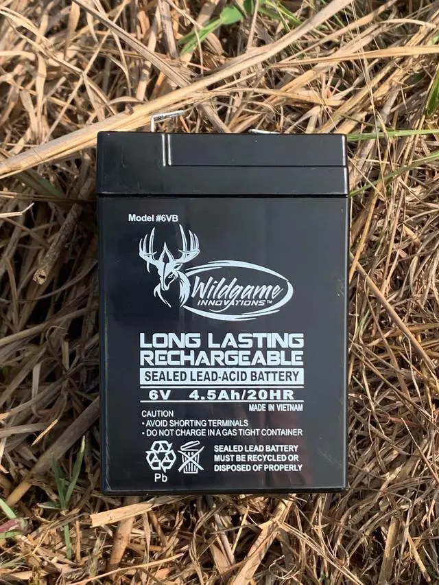 Alt view image 6 of 6 - WILDGAME INNOVATIONS 6V Edrenaline Rechargeable Battery for Game Feeders, Outdoor Long-Lasting Sealed Lead-Acid Tab Style Rechargeable Battery