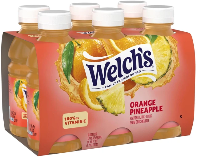 Alt view image 6 of 6 - Welch's Orange Pineapple Juice Drink, 10 fl oz On-the-Go Bottle, 4 Pack (Pack of 6)