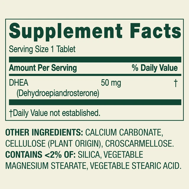 Alt view image 3 of 6 - Spring Valley DHEA 50mg Tablets, Dietary Supplement, 50 Count (2 Pack)