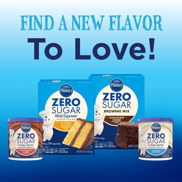 Alt view image 5 of 6 - Pillsbury Zero Sugar Moist Supreme Yellow Premium Cake Mix, 16 oz Box (2 Pack)