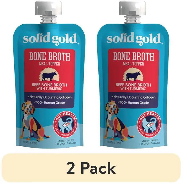 Main image of 2 Pack Solid Gold Bone Broth Meal Topper for Dogs, Grain-Free, Beef Flavor, 8 oz