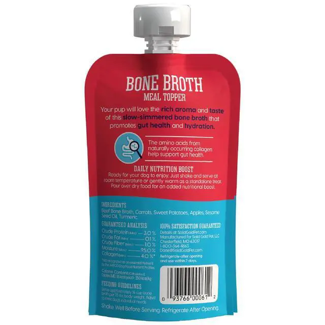 Alt view image 3 of 6 - 2 Pack Solid Gold Bone Broth Meal Topper for Dogs, Grain-Free, Beef Flavor, 8 oz