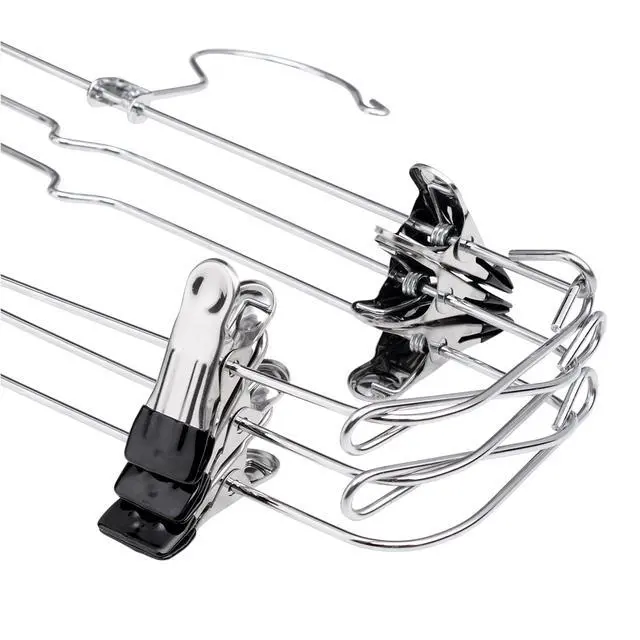 Alt view image 4 of 6 - Mainstays Chrome Metal Space-Saving 6-Tier Pant & Skirt Hanger