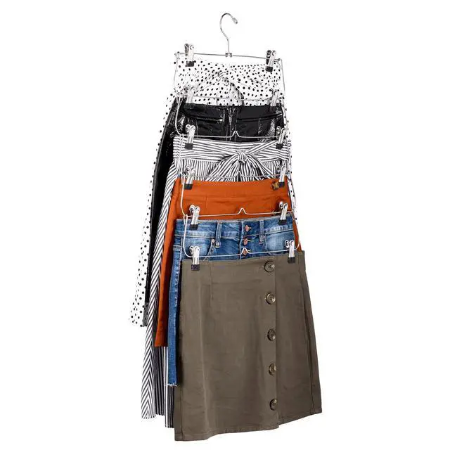 Alt view image 5 of 6 - Mainstays Chrome Metal Space-Saving 6-Tier Pant & Skirt Hanger