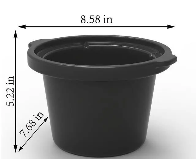 Alt view image 6 of 6 - Mainstays 2-Quart Round Slow Cooker with Glass Lid and Matte Black Finish