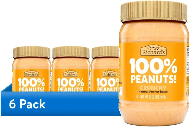 Main image of Crazy Richard's Cruncy Peanut Butter 16oz, 6 Pack