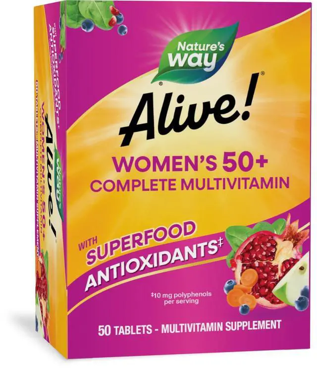 Main image of Nature's Way Alive! Women's 50+ Complete Daily Multivitamin Tablets with B-Vitamins, 50 Count